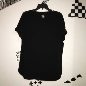 Black Tee with Mesh Sleeves